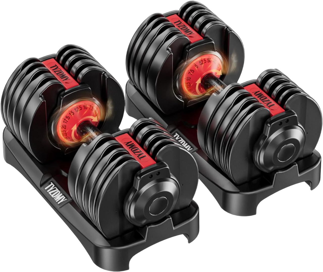 Adjustable Dumbbell Set, 52.5 lbs pair 105 lbs by Ethos