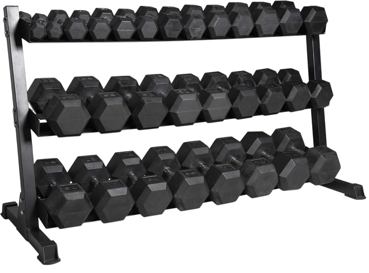 Rubber Coated Hex Dumbbell Hand Weight Set by Ethos