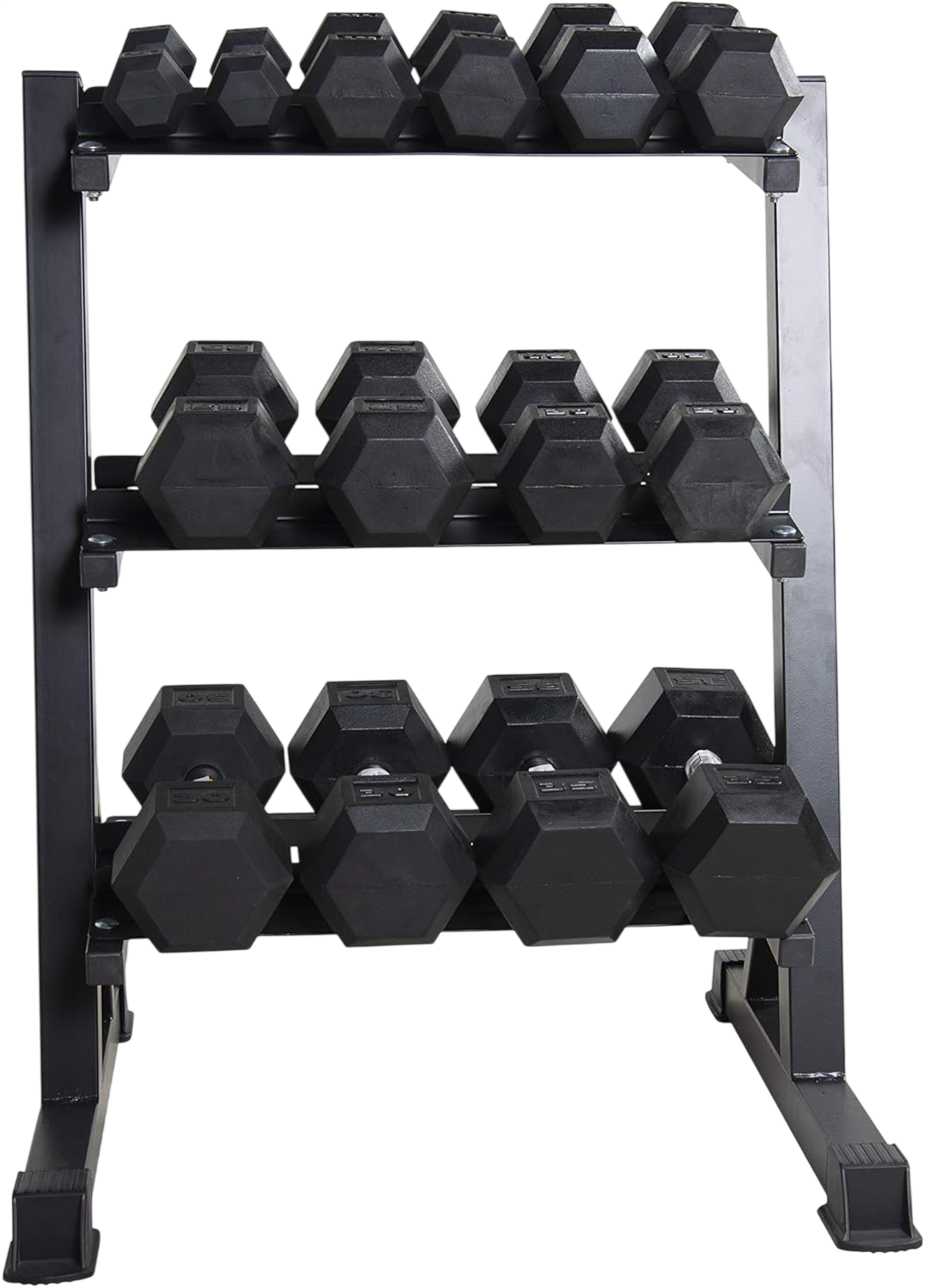 Barbell Dumbbell Set with Rack, 280 lb, 550 lb & 1200 lb by Ethos